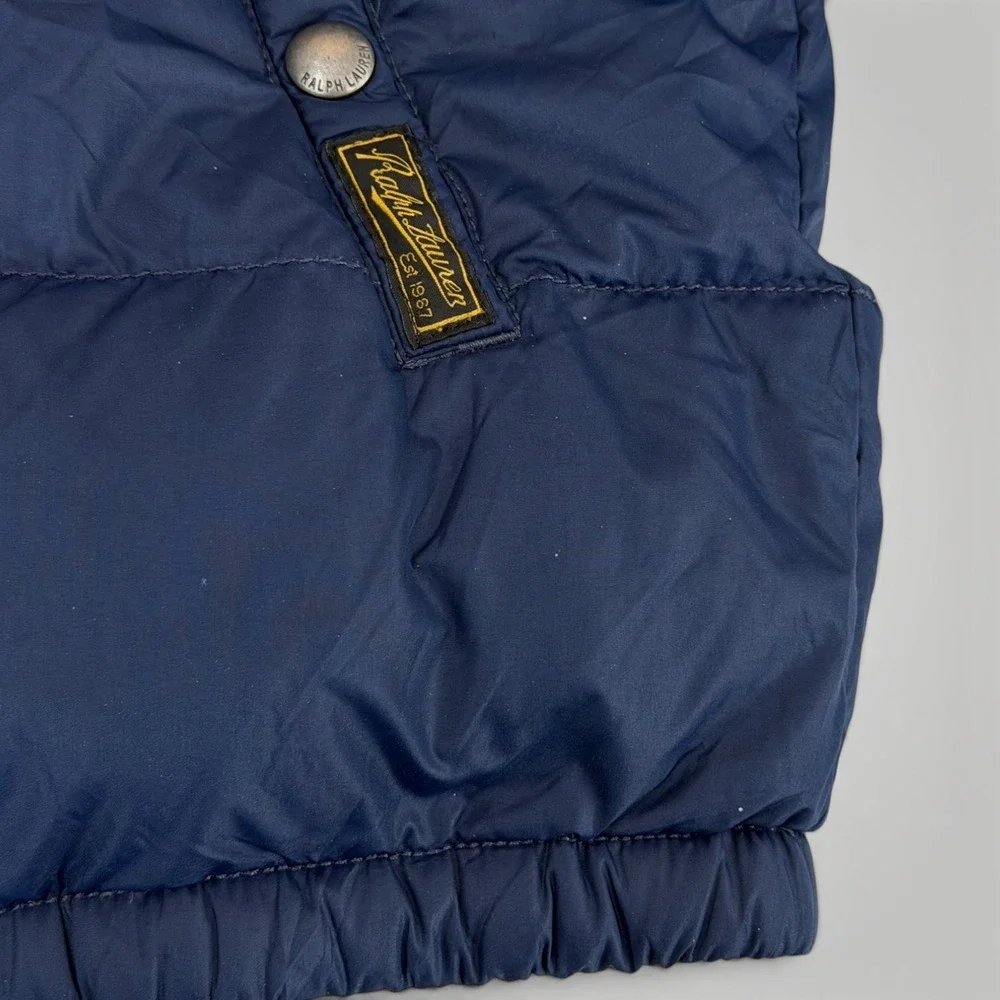 Polo Ralph Lauren Kids Navy Yellow Colorblock Down Puffer Jacket Size 5